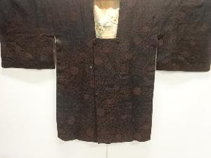 大正ロマン　漆花唐草模様織出し道行コート